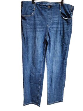 Time and Tru Mid Rise Straight Pull On denim jeans Womens size 16 - 18